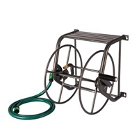 Backyard Expressions Metal Wall Mounted Hose Reel