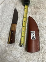 Beautiful Damascus blade knife &  sheath 773