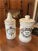 2 Ceramic Apothecary Jars