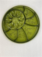 Vintage Indiana Green Glass Tree of Life Deviled