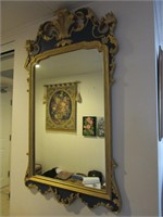 Painted Carved Mirror 46"H x 26"W x 1"D