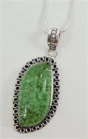 Snakeskin Quartz Gemstone 2.2” Pendant and Chain