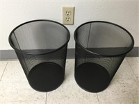 2 metal trash cans