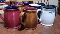 Lot of 8 MOD Stoneware Coffee Mugs Earth Tones NEW