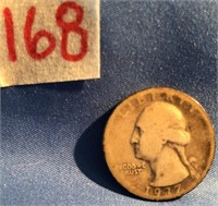 1937D Washington Silver Quarter