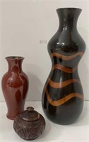 Vases and Lidded Jar