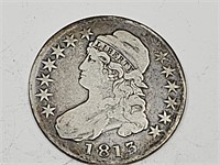 1813 Liberty Bust Silver Half Dollar Coin
