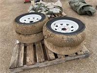 Lot of 4 - 205/75R15 Trailer Tires with Wheels