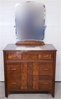 DRESSER WITH MIRROR & BAKELITE HANDLES