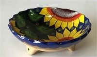 Mexican Pottery Sunflower Dish