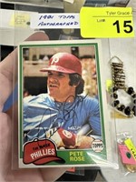 1981 TOPPS SIGNED PETE ROSE BASEBALL CARD