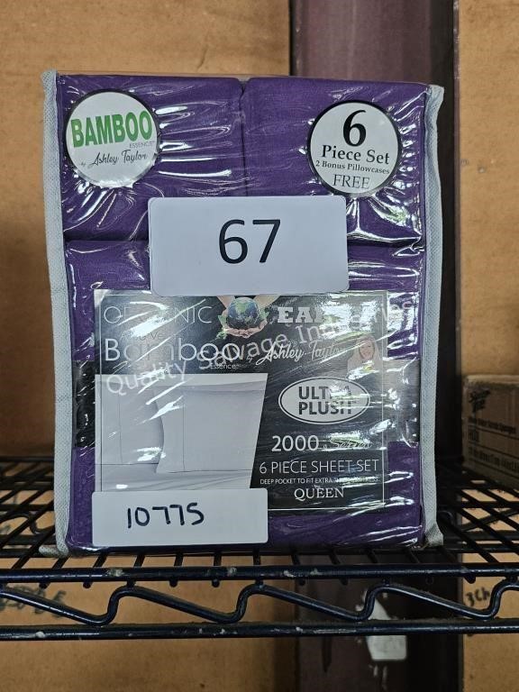 6pc queen bamboo sheet set (purple)