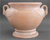 Terracotta Swan-Handled Cache Pot