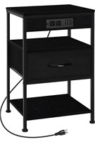 $49 Black Nightstand with Charging Station