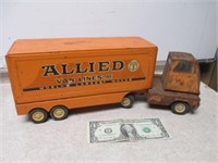 Vintage Orange Allied Van Lines Trailer w/ Tonka