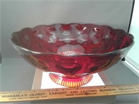 Imperial glass bowl 8 3/4" diameter - Red Olive