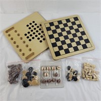 Mix n match board games, 4 boards games w/ pieces
