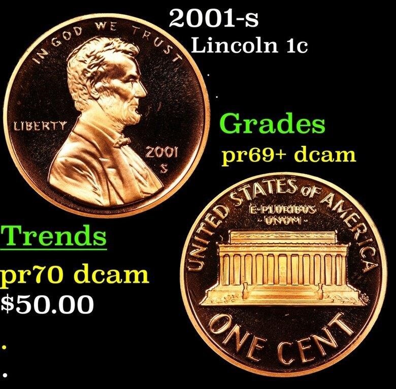 Proof 2001-s Lincoln Cent 1c Grades GEM++ Proof De