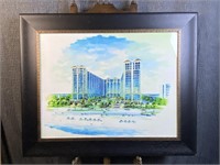 Architectural Water Color -Condo's on the Beach