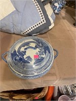 Blue and White Covered Dish