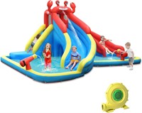 $196  BOUNTECH Inflatable Crab Theme Dual Slides