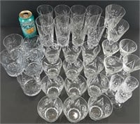34 verres en cristal PINWHEEL divers, A-1
