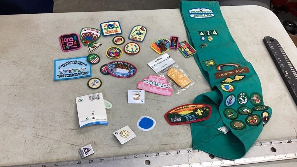 Girl Scout patches and pins
