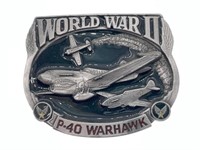 World War II P-40 Warhawk Belt Buckle 3.25”