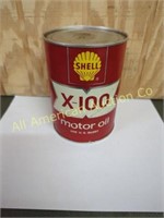 1 QT. SHELL X-100 MOTOR OIL CAN