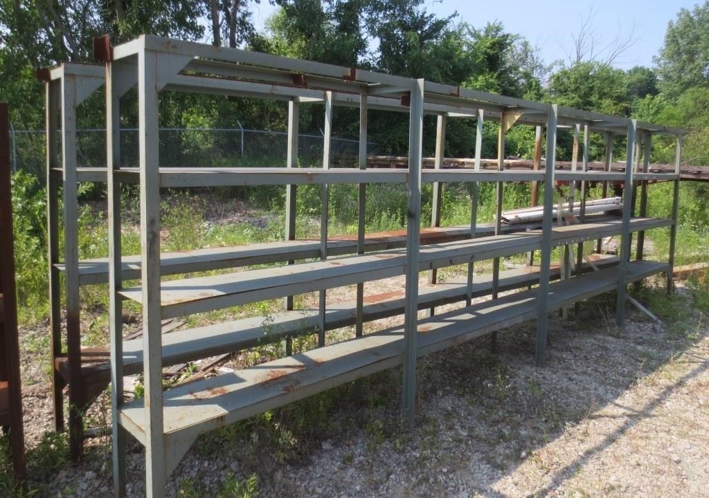 Storage rack, 20' x 15" x 78" tall, gray