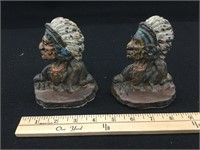 Cast iron Indian head bookends