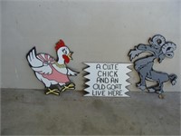 Cute Chick and Old Goat Cut Outs