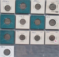 (13) Jefferson Nickels. Dates Include: (3)