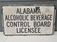 Metal Alabama Alcohol Control Licensee Sign