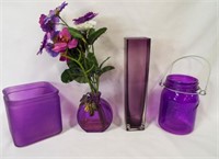 Purple Glass Home Décor - Vase - Jar - Flowers ++