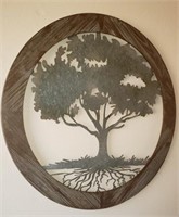 Wood/ Metal Round Tree Wall Decor