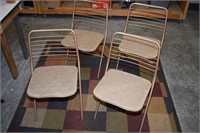 4-MID CENTURY CARD TABLE CHAIRS ! R-5