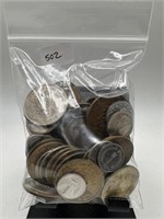 BAG OF FOREIGN COINS  /TOKENS