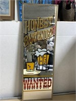 Honest Bar Tender Wanted Mirror Sign