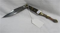 1800's Ornate and Brass 16" Folding Blade