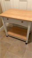 Rolling kitchen cart with drawer