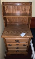 4 Drawer Oak Dresser with shelving unit on top