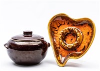 Cal Style Ashtray & Studio Pottery Pot