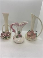 Set of of 3 Ceramic Porcelain vases