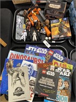 Star Wars toys,books, Jurassic world books.