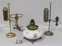 (2) STUDENT LAMPS & (1) G.W.T.W. LAMP BASE: