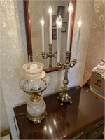Brass, candelabra, style lamp, and small