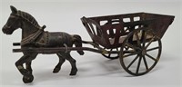 Vintage Cast Iron Horse & Cart