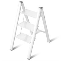 3 Step Ladder Aluminum Lightweight Folding Step