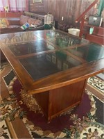 Mahogany Glass Top Counter Height Dining Table